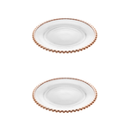 Set of 2 Rose Pearl Crystal Dessert Plates – 20 cm – image 6 | House Art