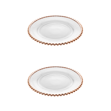 Load image into Gallery viewer, Set of 2 Rose Pearl Crystal Dessert Plates – 20 cm
