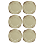 Set of 6 Ornate Cream & Brown Sous-Plats – 33 cm – image 3 | House Art