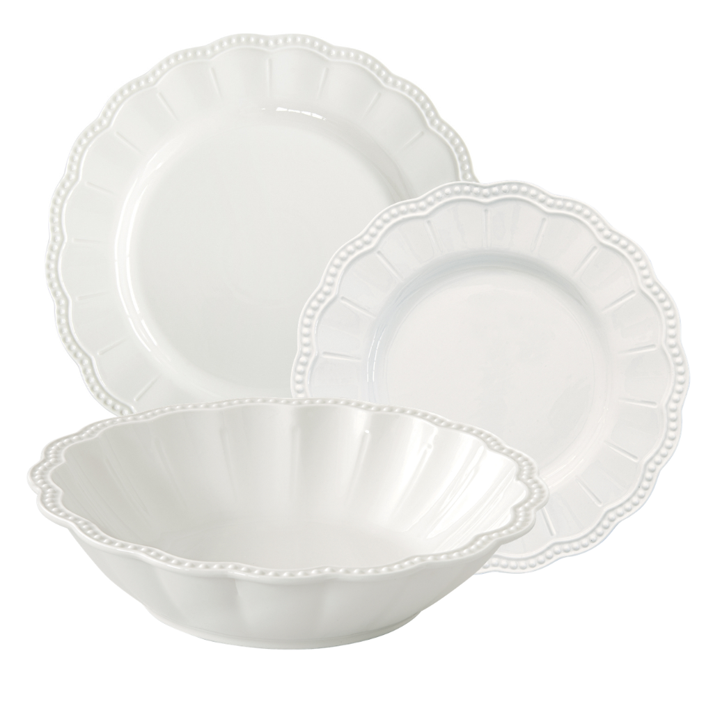 Elite 12-Piece White Porcelain Dinnerware Set for 4 – image 8 | House Art