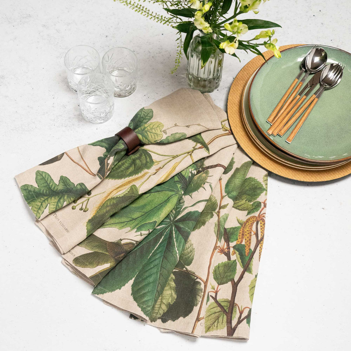 Set of 6 Tree Napkins.