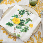 Set of 6 Yellow Flowers Napkins.