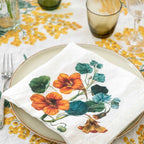 Set of 6 Yellow Flowers Napkins.