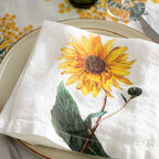 Set of 6 Yellow Flowers Napkins.
