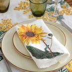 Set of 6 Yellow Flowers Napkins.