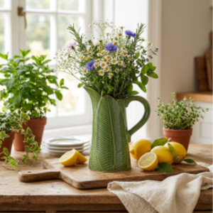 Ceramic Banana Leaf Pitcher | House Art