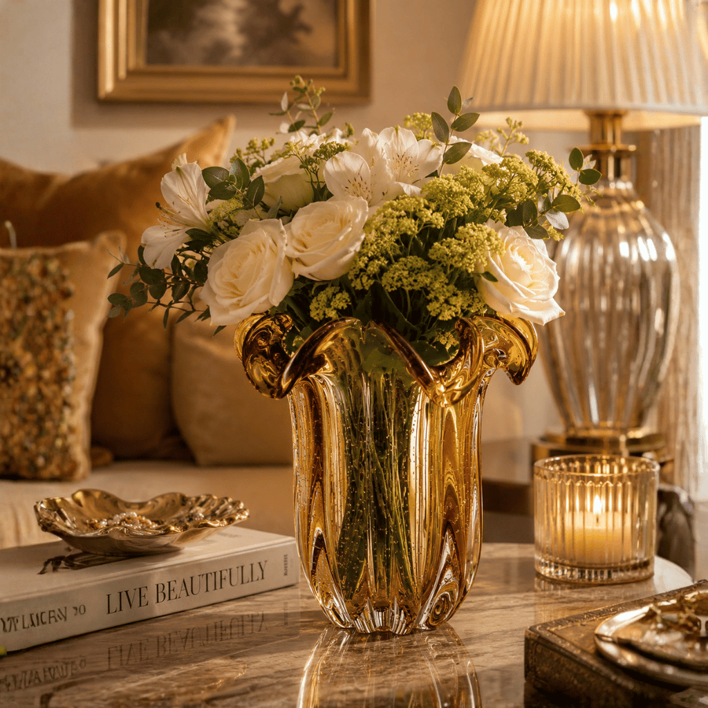 The Amber Luxury Vase – 18 × 21 cm | House Art