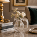 The Flower Vase – Clear & Gold – 13 × 17 cm | House Art