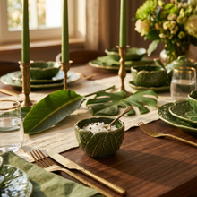 Load image into Gallery viewer, Green Ceramic Banana Leaf Bowl – 11 × 11 × 6.5 cm
