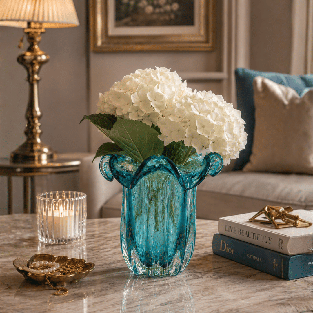 The Blue Flower Luxury Vase – 18 × 21 cm | House Art