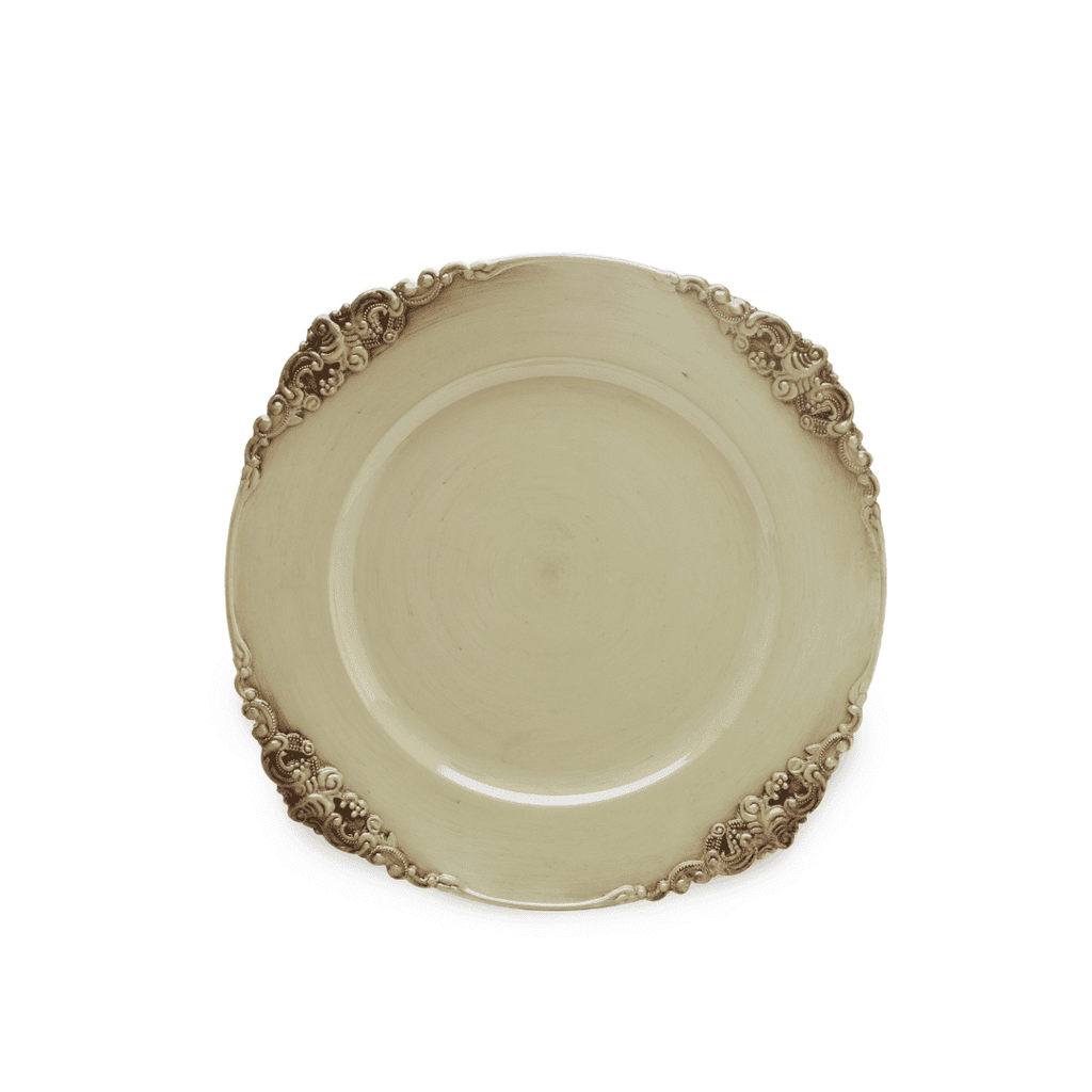 Set of 6 Ornate Cream & Brown Sous-Plats – 33 cm – image 6 | House Art