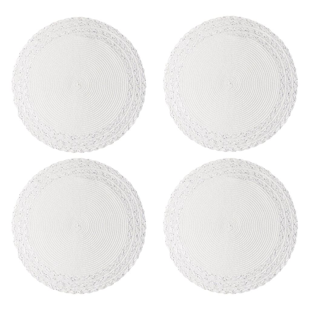 Set of 4 White Woven Placemats – Ø38 cm – image 2 | House Art