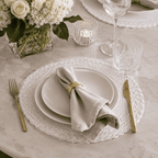 Set of 4 White Woven Placemats – Ø38 cm | House Art