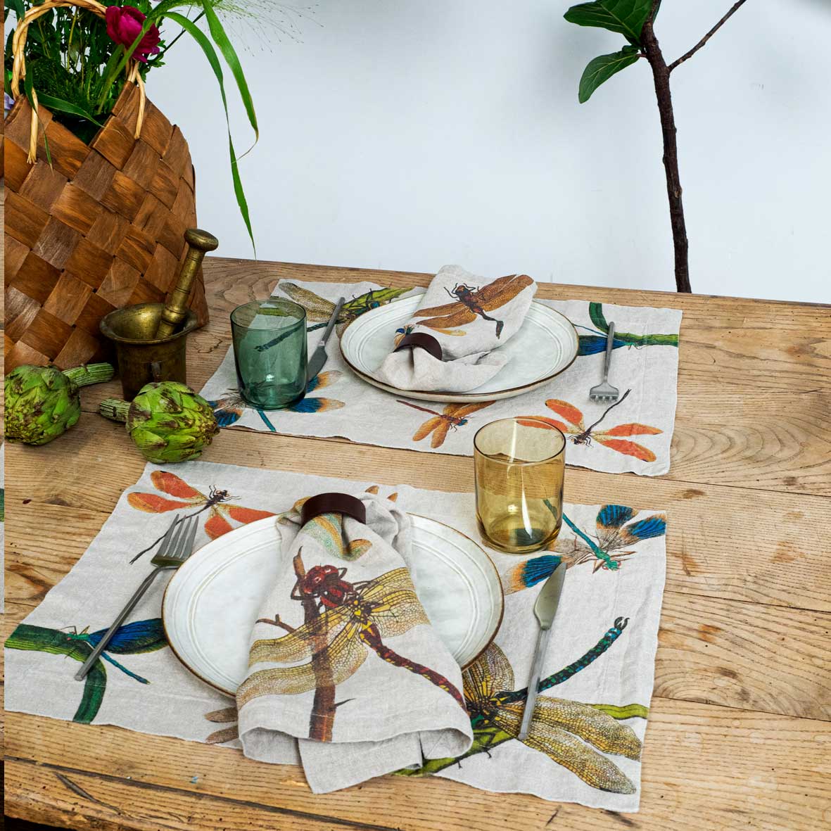 Set of 2 Placemats LAKESIDE DRAGONFLIES.