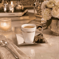Set of 4 Venice Silver Plated and Porcelaine Coffee Cup and Saucer 70ml | House Art
