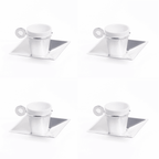 Set of 4 Venice Silver Plated and Porcelaine Coffee Cup and Saucer 70ml – image 8 | House Art