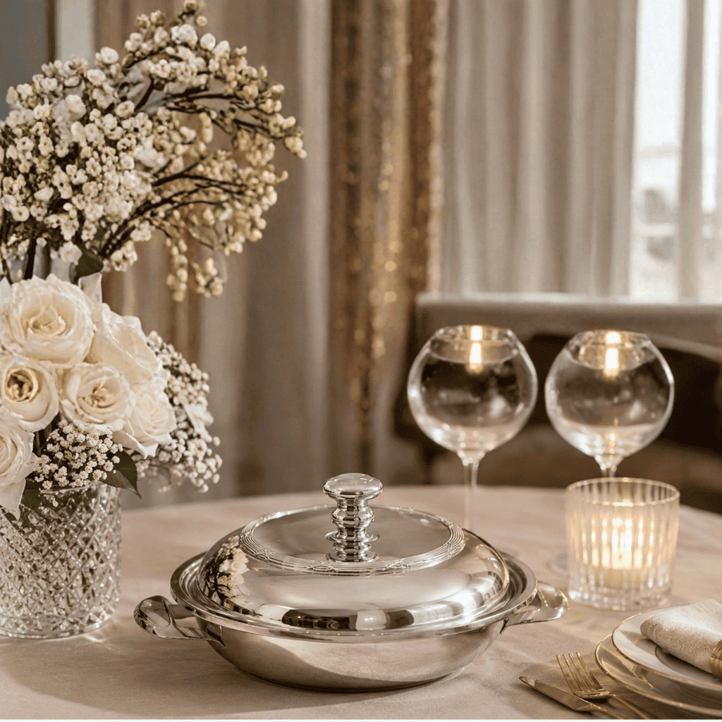 Monaco Stainless Steel Covered Serving Dish – 1.5 L – image 6 | House Art