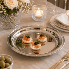 Load image into Gallery viewer, Monaco Stainless Steel Serving Plate – 29 cm
