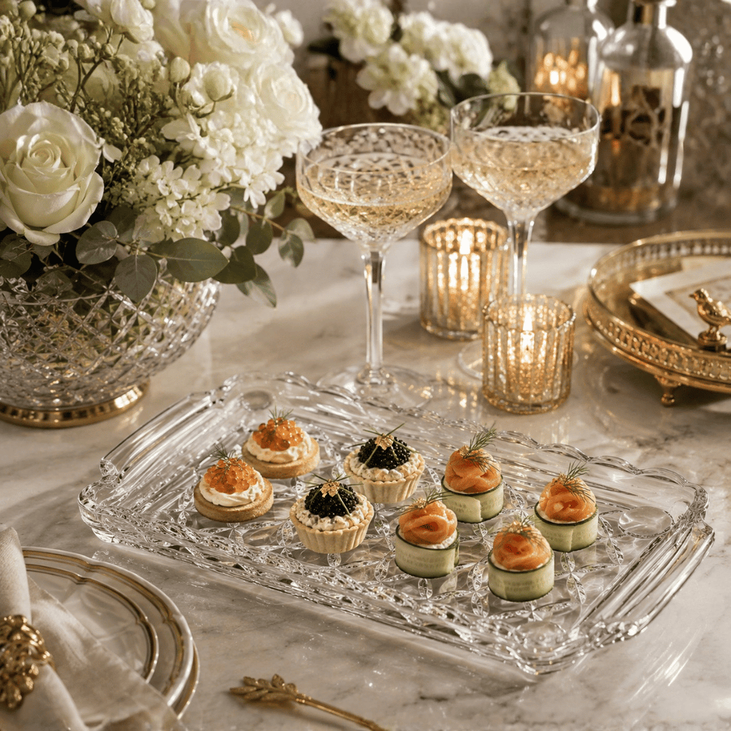 Crystal Rectangular Serving Tray with Handles – 35 × 21 cm – image 3 | House Art