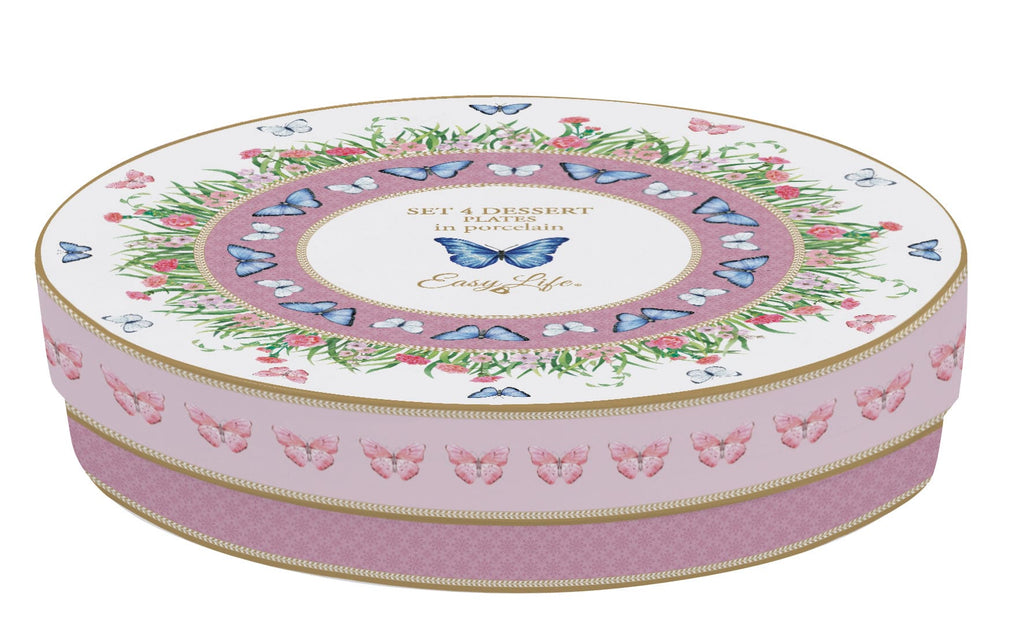 Set 4 Dessert Plates Spring Parade.