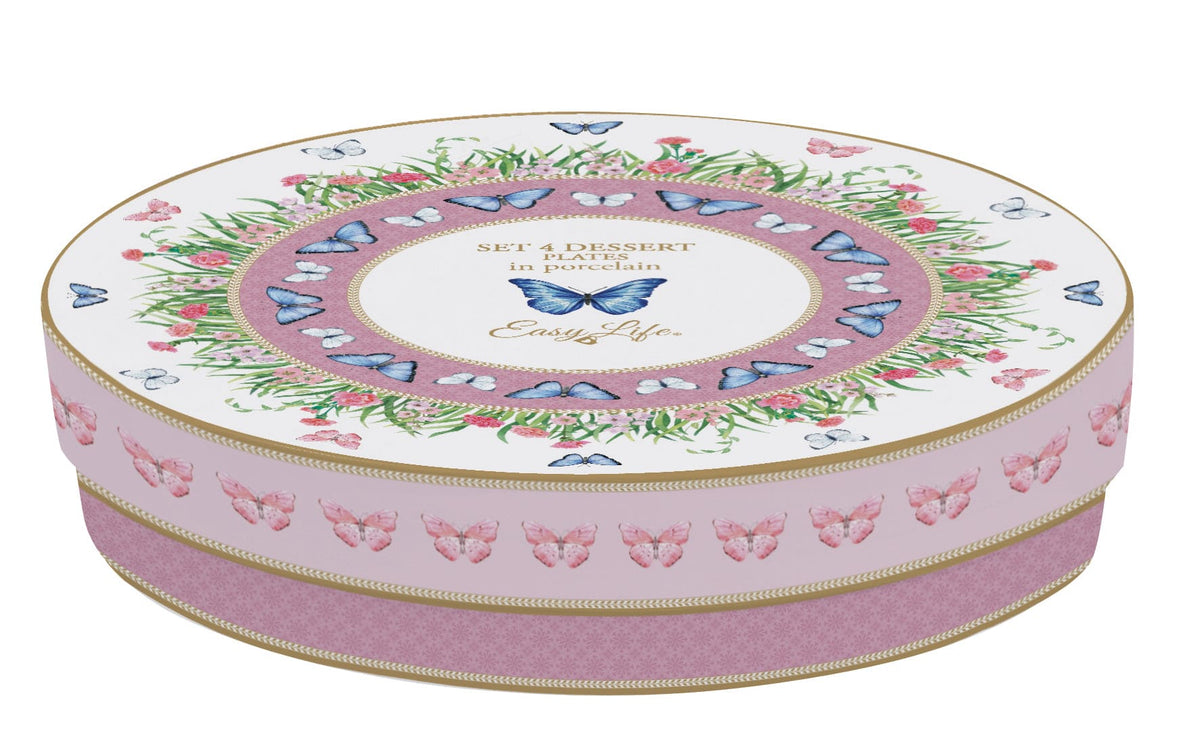 Set 4 Dessert Plates Spring Parade.