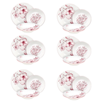Atollo Colibri 18-Piece Red Floral Porcelain Dinner Set for 6 | Elegant Botanical Tableware