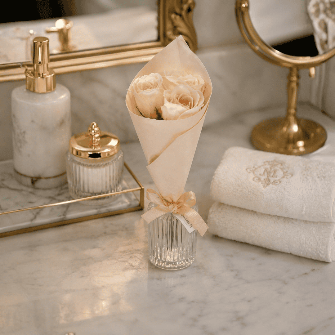 Nude Bouquet of Scented Soap Roses | House Art