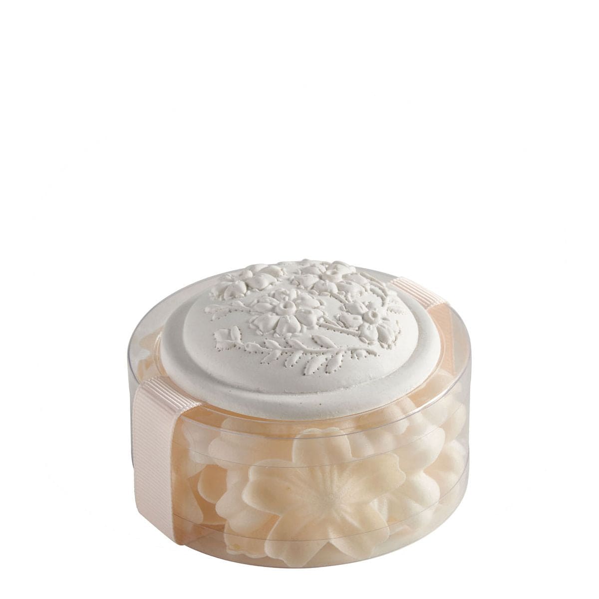 Box of white and nude scented soap petals - Parfum Rose.