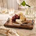 Wooden Square Cheese Board with Handles & Cheese Knife 33 × 33 × 5 cm | House Art