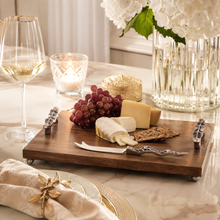 Load image into Gallery viewer, Wooden Square Cheese Board with Handles &amp; Cheese Knife 33 × 33 × 5 cm
