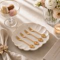 Set of 4 Stainless Steel Golden Key Cake Forks – 13.2 cm | House Art