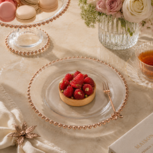 Load image into Gallery viewer, Set of 2 Rose Pearl Crystal Dessert Plates – 20 cm
