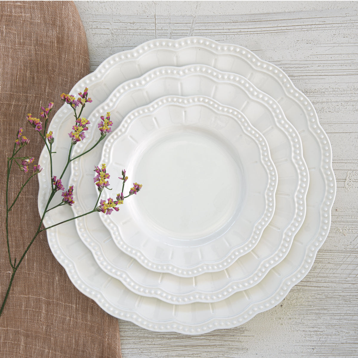 Elite 12-Piece White Porcelain Dinnerware Set for 4