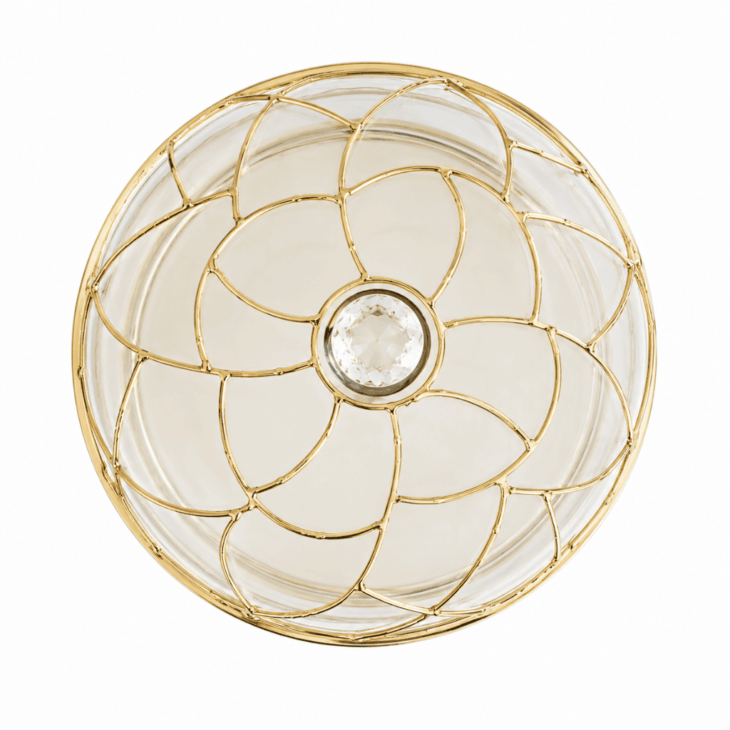 Gold Mesh Dome Cake Stand with Glass Cover – 28.57 × 19.68cm – image 3 | House Art
