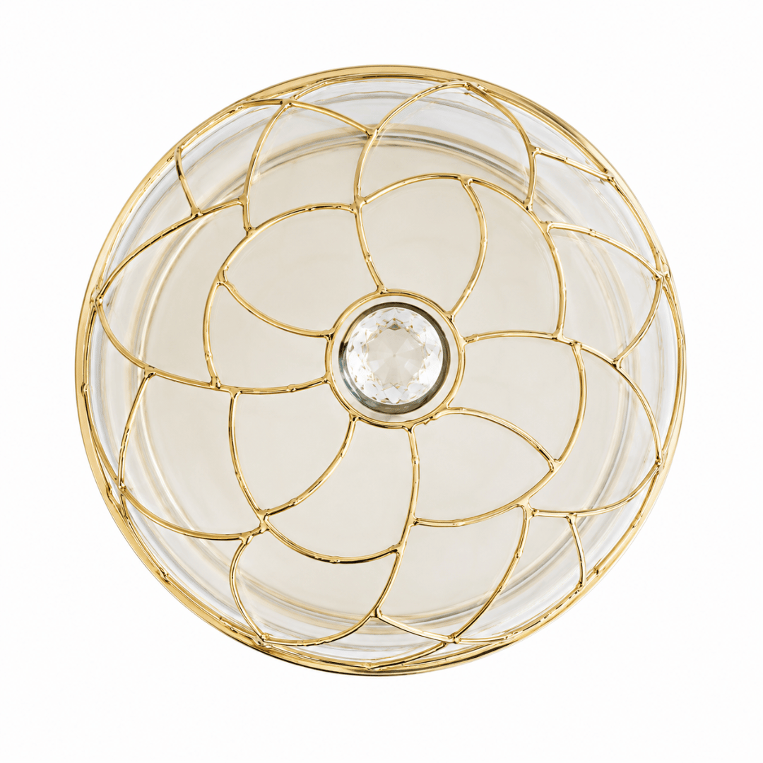 Gold Mesh Dome Cake Stand with Glass Cover – 28.57 × 19.68cm – image 3 | House Art