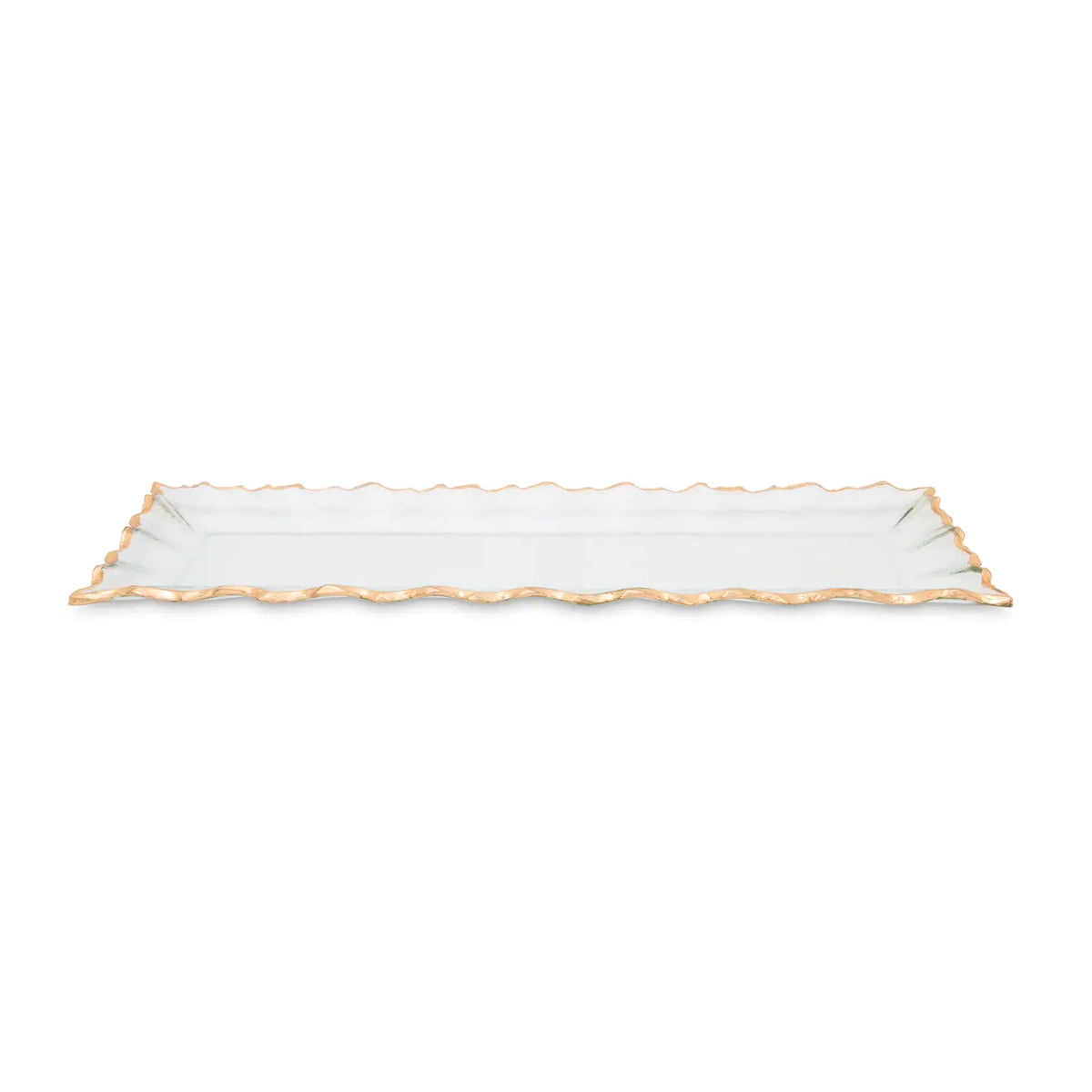 Glass Tray with Gold Edge.