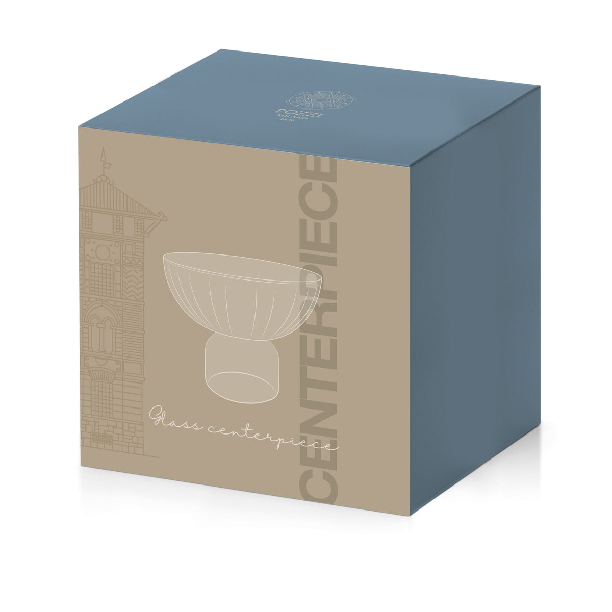 Glass Center piece Coffee Blue.