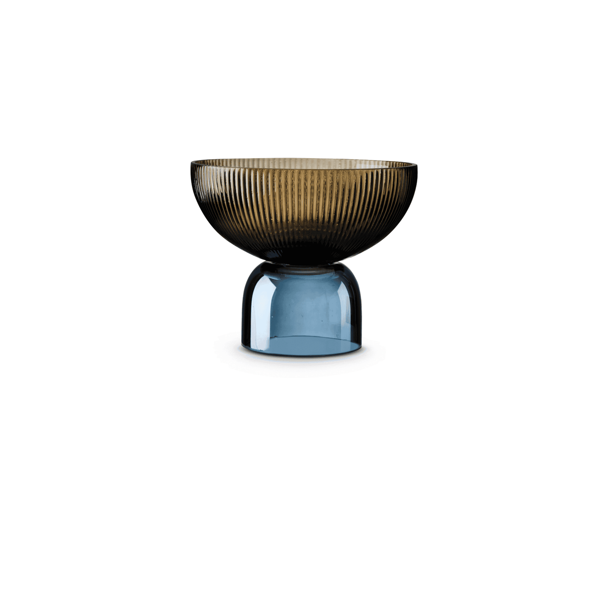 Glass Center piece Coffee Blue.