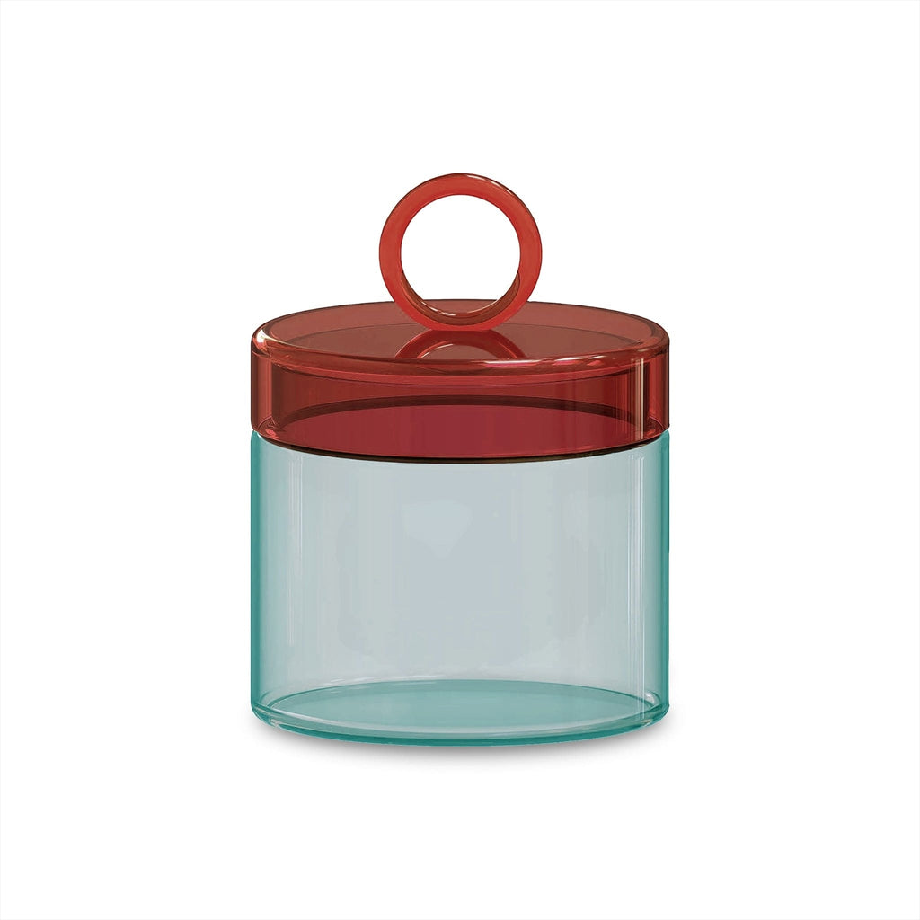 borosilicate glass Jar 1L  with a red ring handle