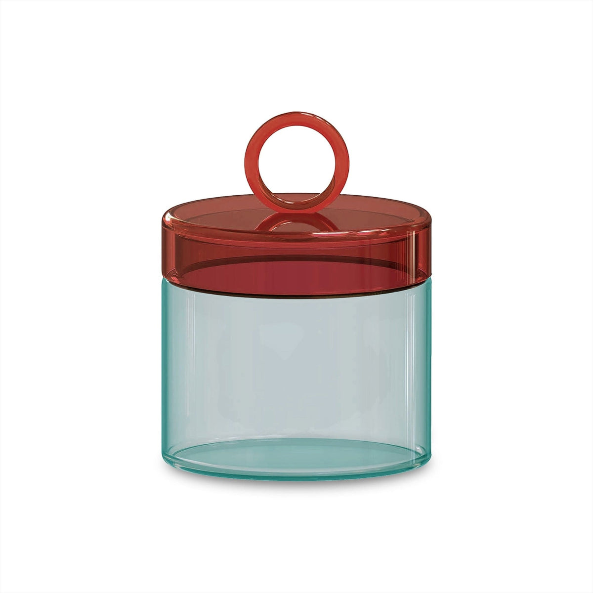 borosilicate glass Jar 1L  with a red ring handle