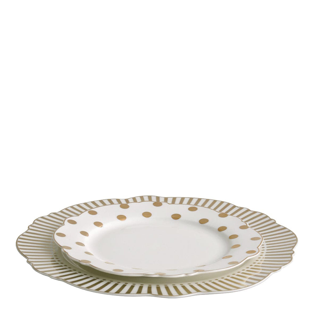 Dessert Plate Mrs.Recamier - Gilded polka-dot.