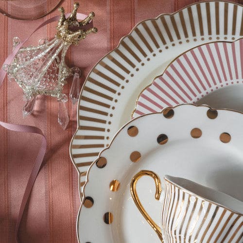 Dessert Plate Mrs.Recamier - Gilded polka-dot.