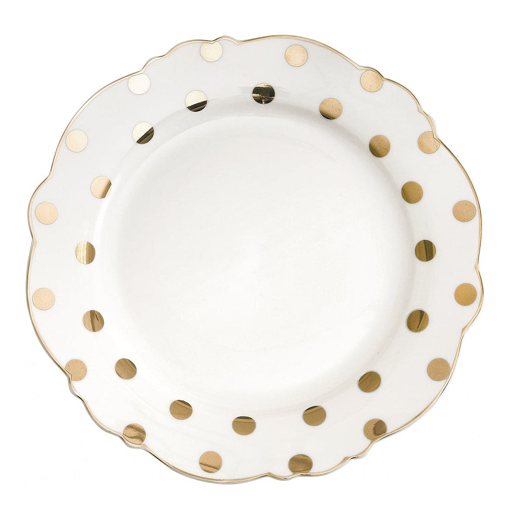 Dessert Plate Mrs.Recamier - Gilded polka-dot.