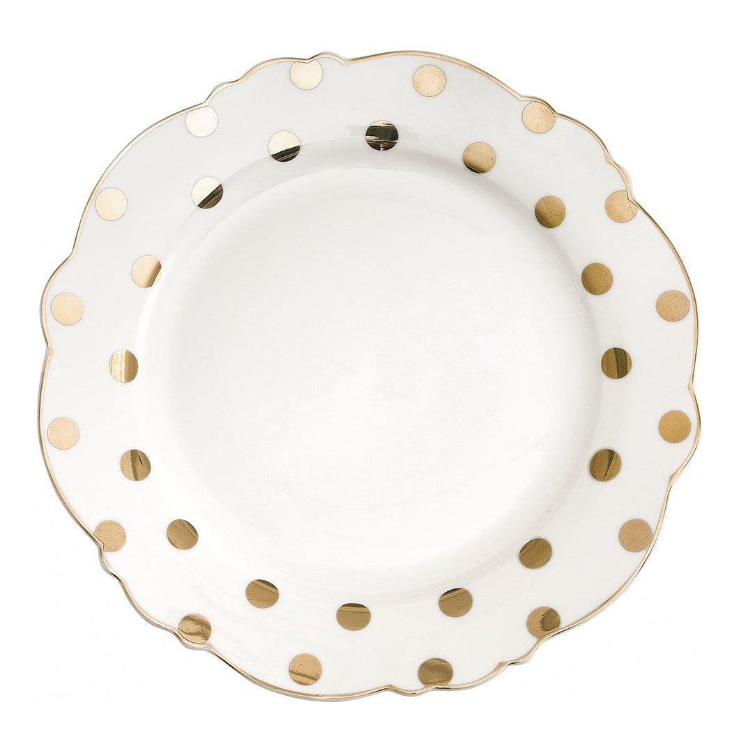 Dessert plate Madame de Récamier - Gilded polka-dot