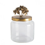 Idylle floral candy box in glass and gold-plated metal - Small model.
