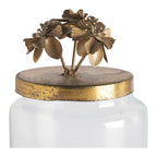 Idylle floral candy box in glass and gold-plated metal - Small model.