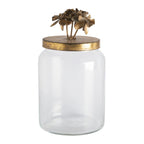 Idylle floral candy box in glass and gold-plated metal - Large model.