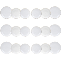 Load image into Gallery viewer, 18-Piece White Porcelain Dinner Set with Gold Rim Metropolis | Elegant Tableware for 6.

