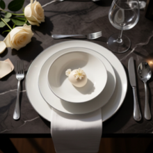 Load image into Gallery viewer, Metropolis 18-Piece White Porcelain Dinner Set with Platinum Rim | Luxury Dinnerware for 6.

