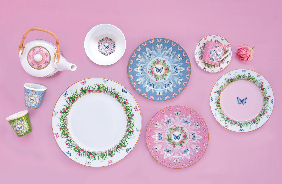 Set 4 Dessert Plates Spring Parade.